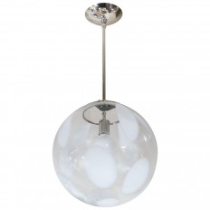 Spherical ceiling fixture with white dot pattern